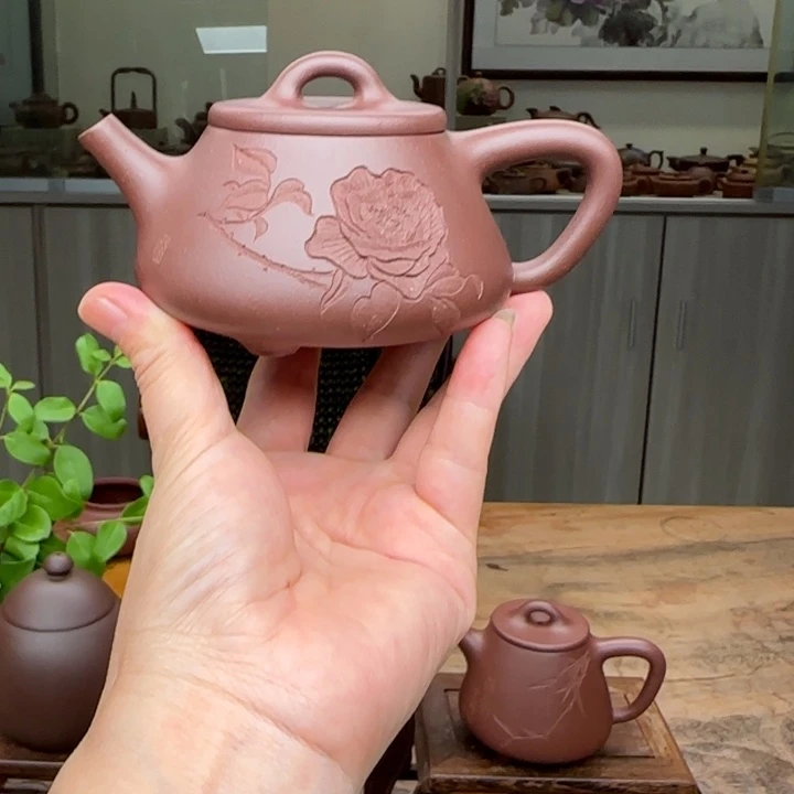 紫砂茶壶老料底槽清160 c C夫妻全手工