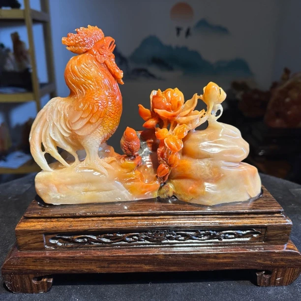 寿山石山水田黄景德镇摆件奇石手把件石雕工艺燕子石摆件家居收藏