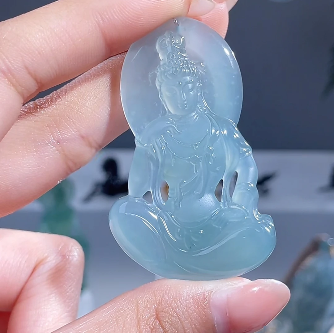 天然A货翡翠观音