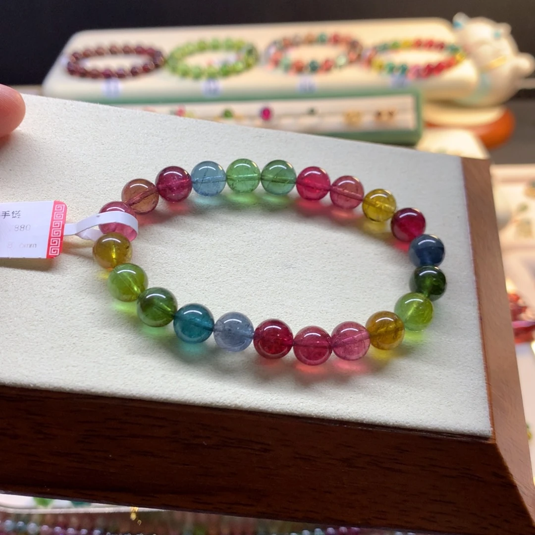 手串未镶嵌碧玺艳丽彩虹碧玺