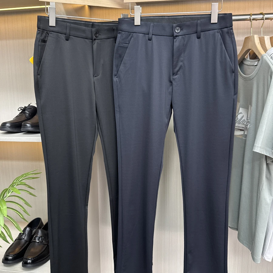 垂感顺滑撤柜男裤桑蚕丝男士休闲裤夏季薄款商务通勤抗皱直筒长裤