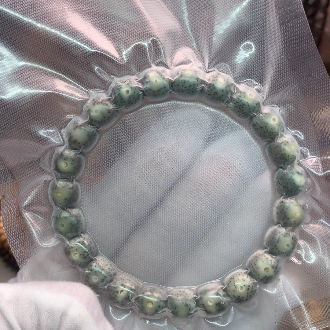 星月菩提吊坠109石玉骨瓷绿幽灵