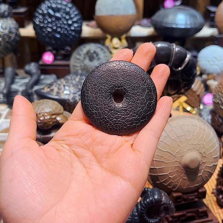 烟***^石材龟纹石小平安扣