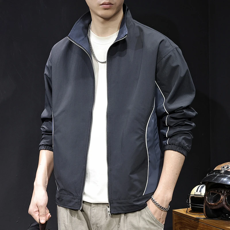 MR.MUDI/穆迪先生美式立领夹克男宽松休闲外套男装春秋款工装上衣