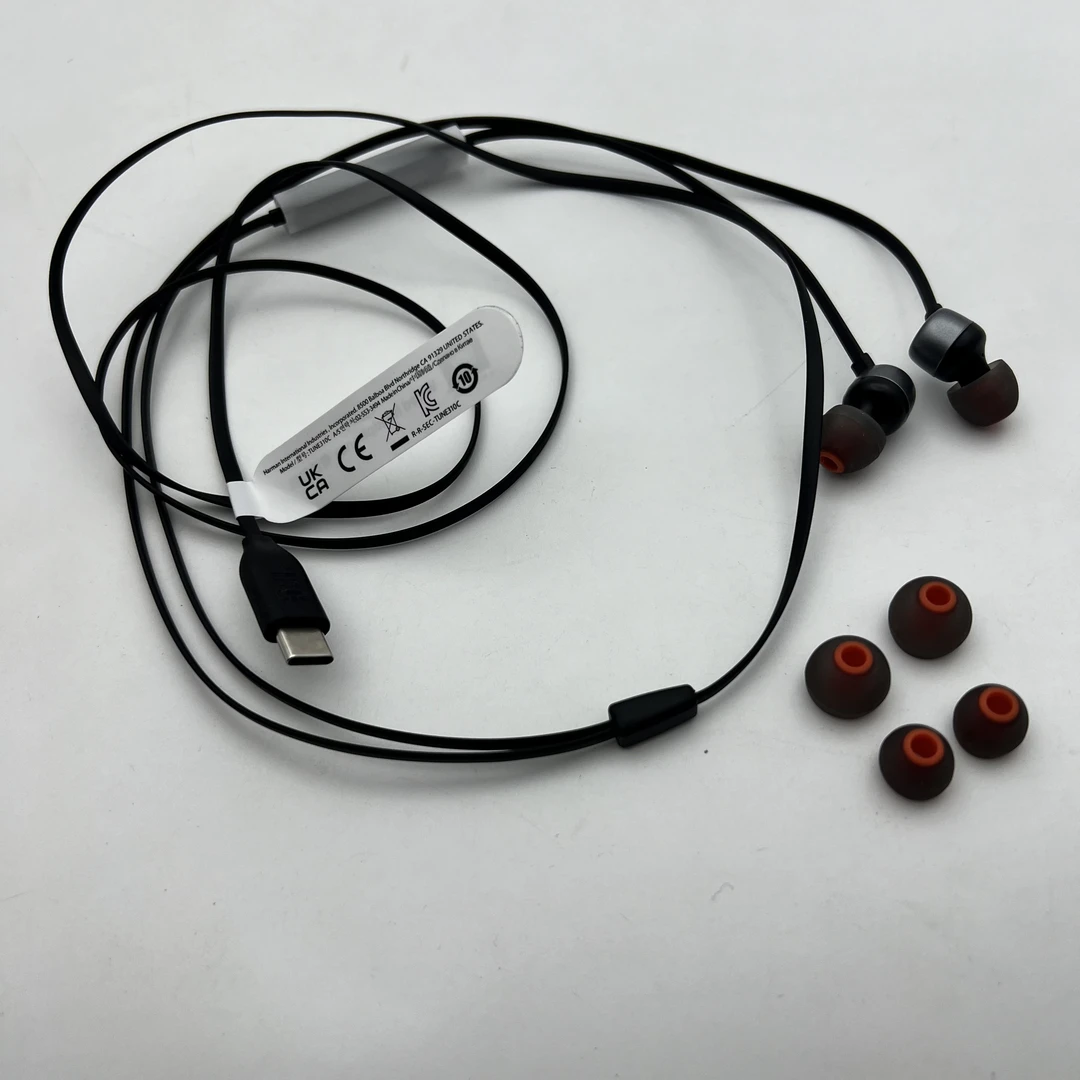 99新 JBL TUNE310C 有线耳机Type-C接口 入耳式耳机黑色