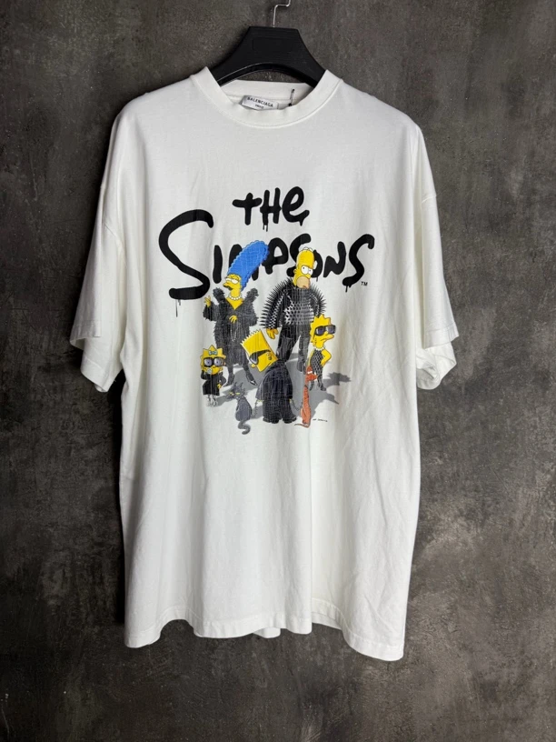 全新未使用 Balenciaga/巴黎世家 3码*1/辛普森印花短袖/12609