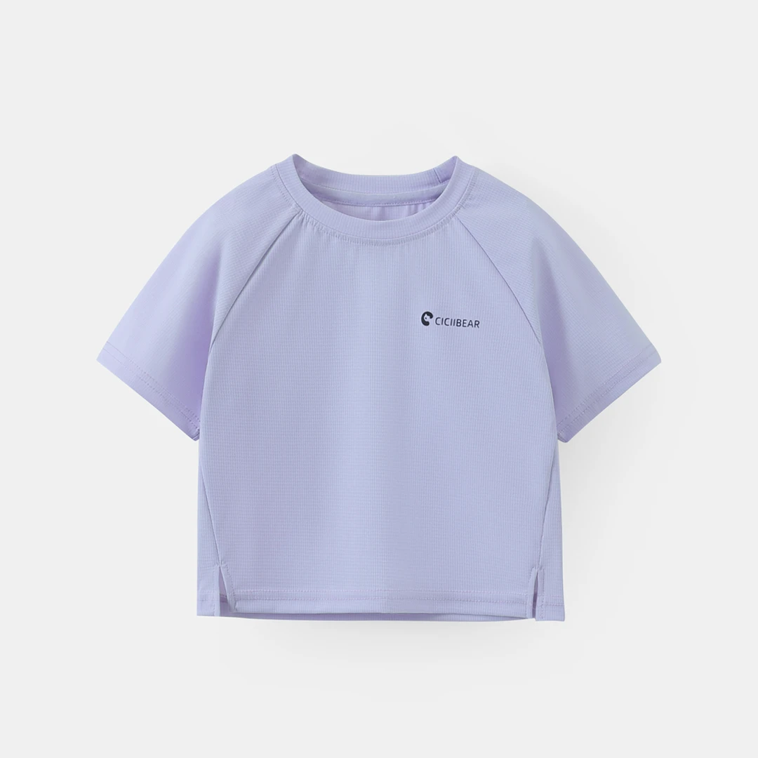 CICIIBEAR/齐齐熊[凉感防晒砂砂格]男女童t恤短袖夏季儿童Q102700
