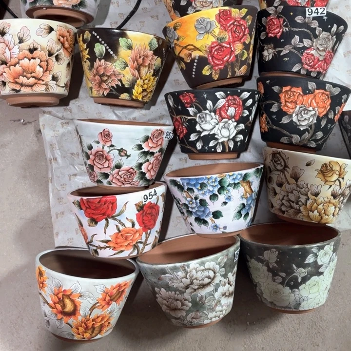 紫砂花盆景德镇陶瓷花盆