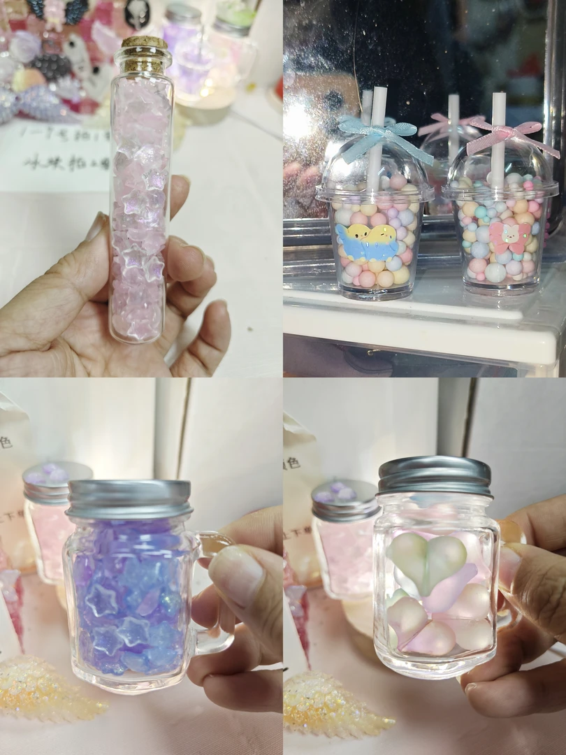 现货许愿瓶迷你玻璃杯慕斯杯小样瓶分装瓶子 可爱透明少女心便携