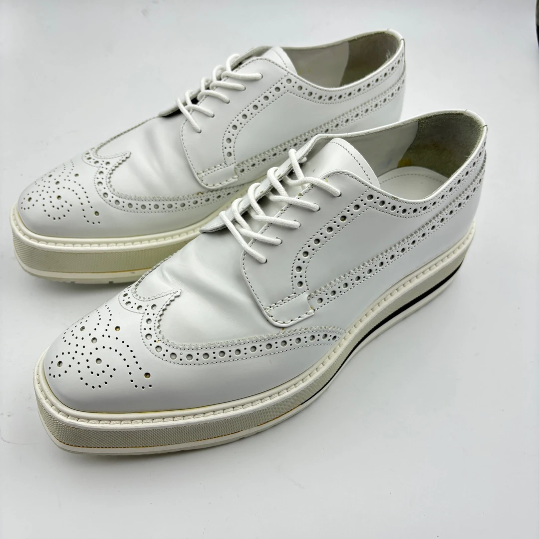 95新 Prada/普拉达 40码/prada普拉达白色松糕鞋/无盒/95新