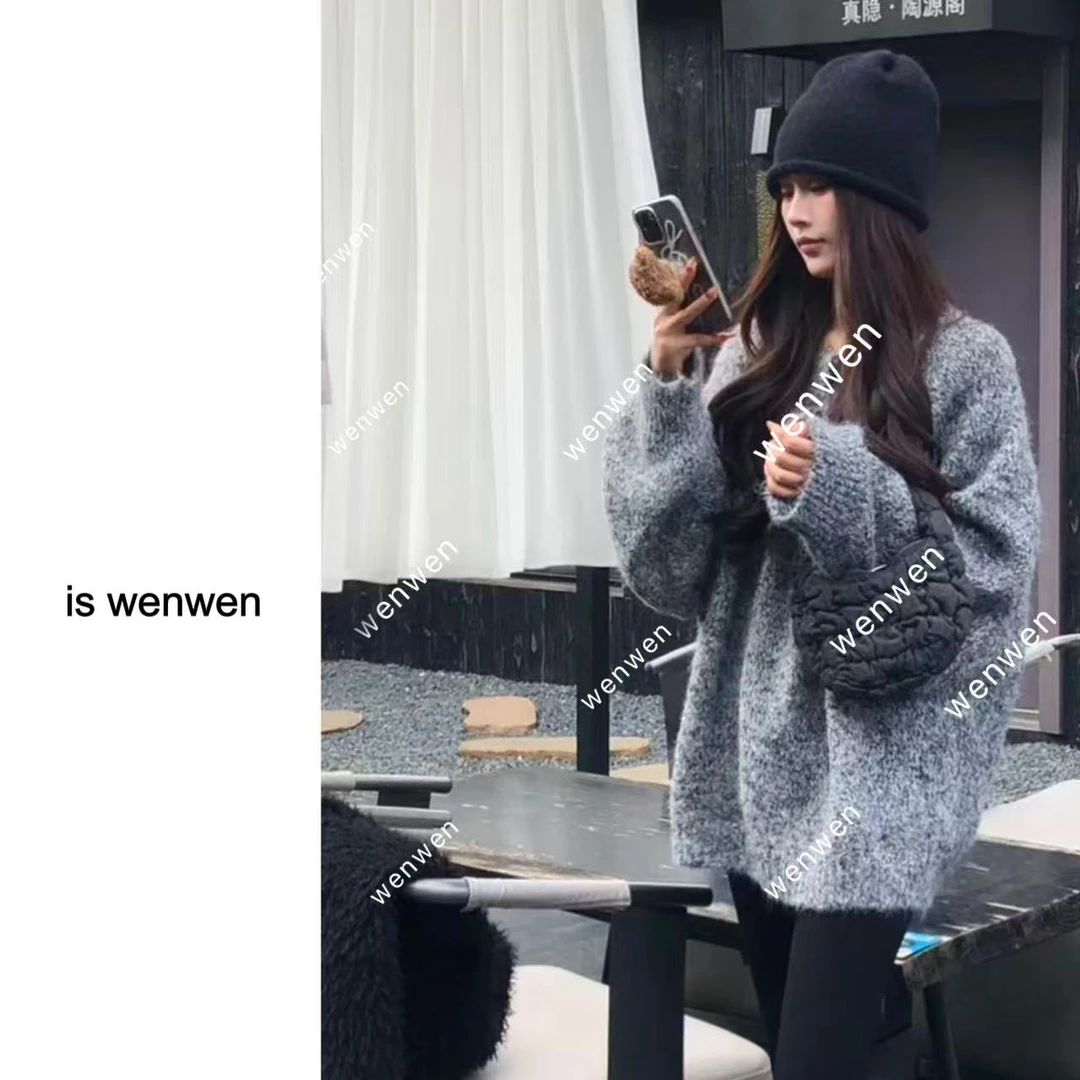 【WEN】洋梨栗子卷 秋冬新款慵懒氛围感宽松套头针织上衣 157