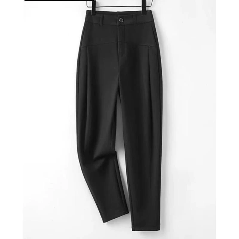 毛呢23813#哈伦毛呢西裤休闲裤女高腰显瘦时尚百搭秋冬新款