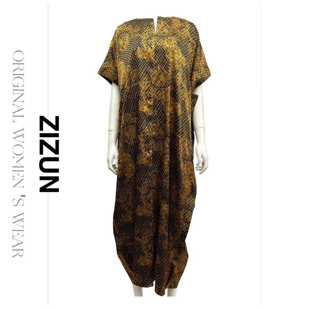 ZIZUN/姿の尊25春夏季桑蚕丝设计师宽松袍子连衣裙