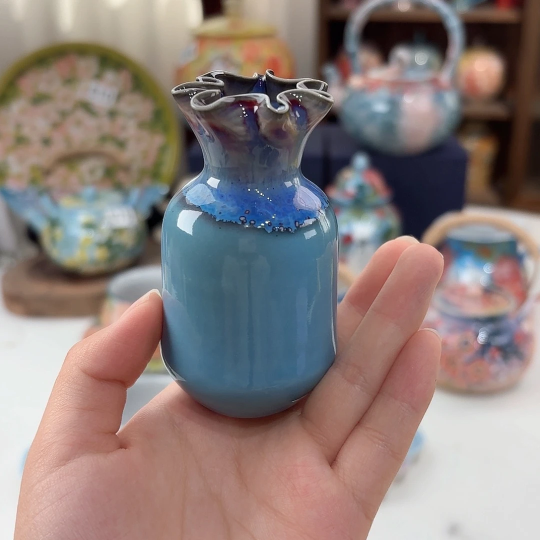 景德镇手绘高温釉下彩陶瓷茶具