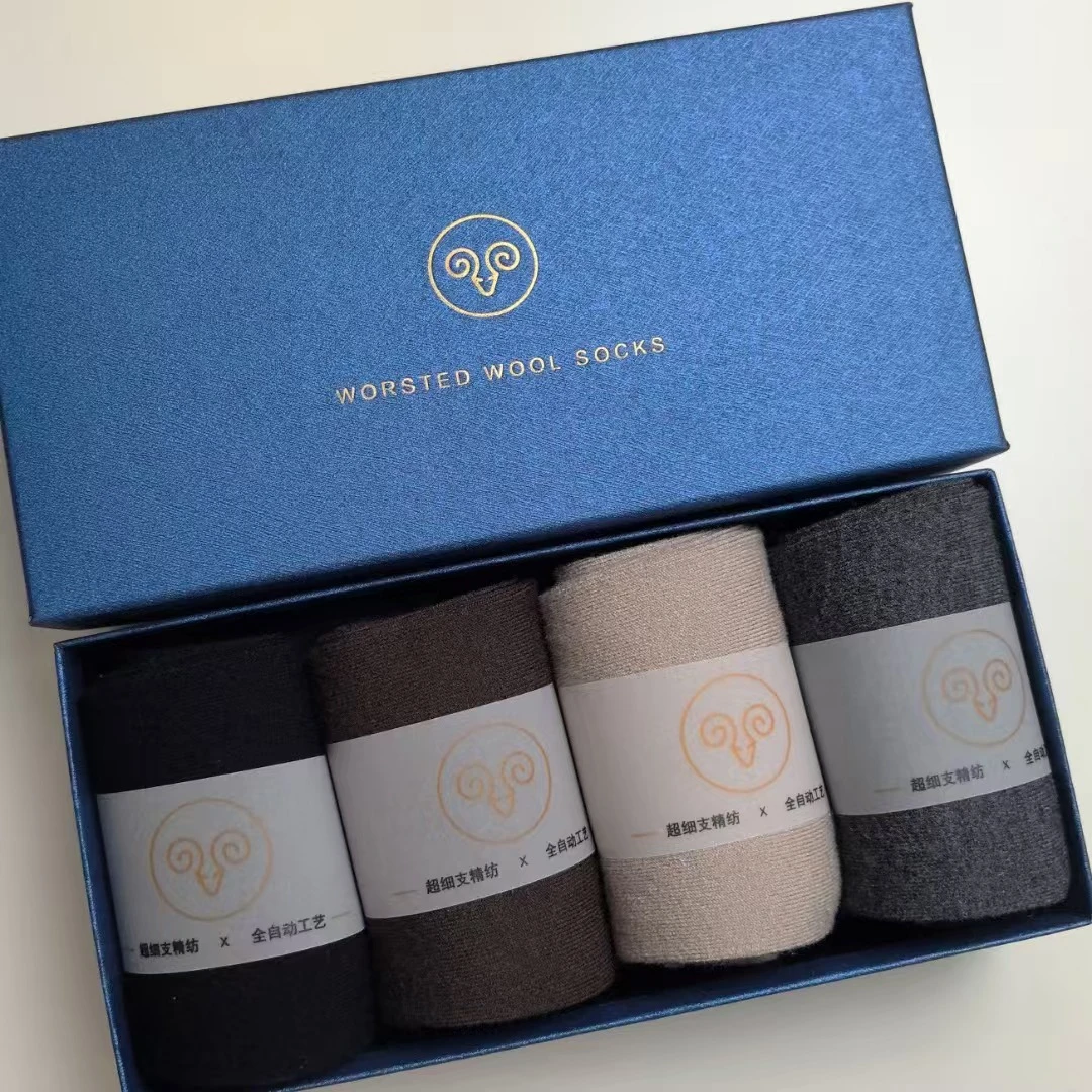 200针精纺纯羊毛男装袜子