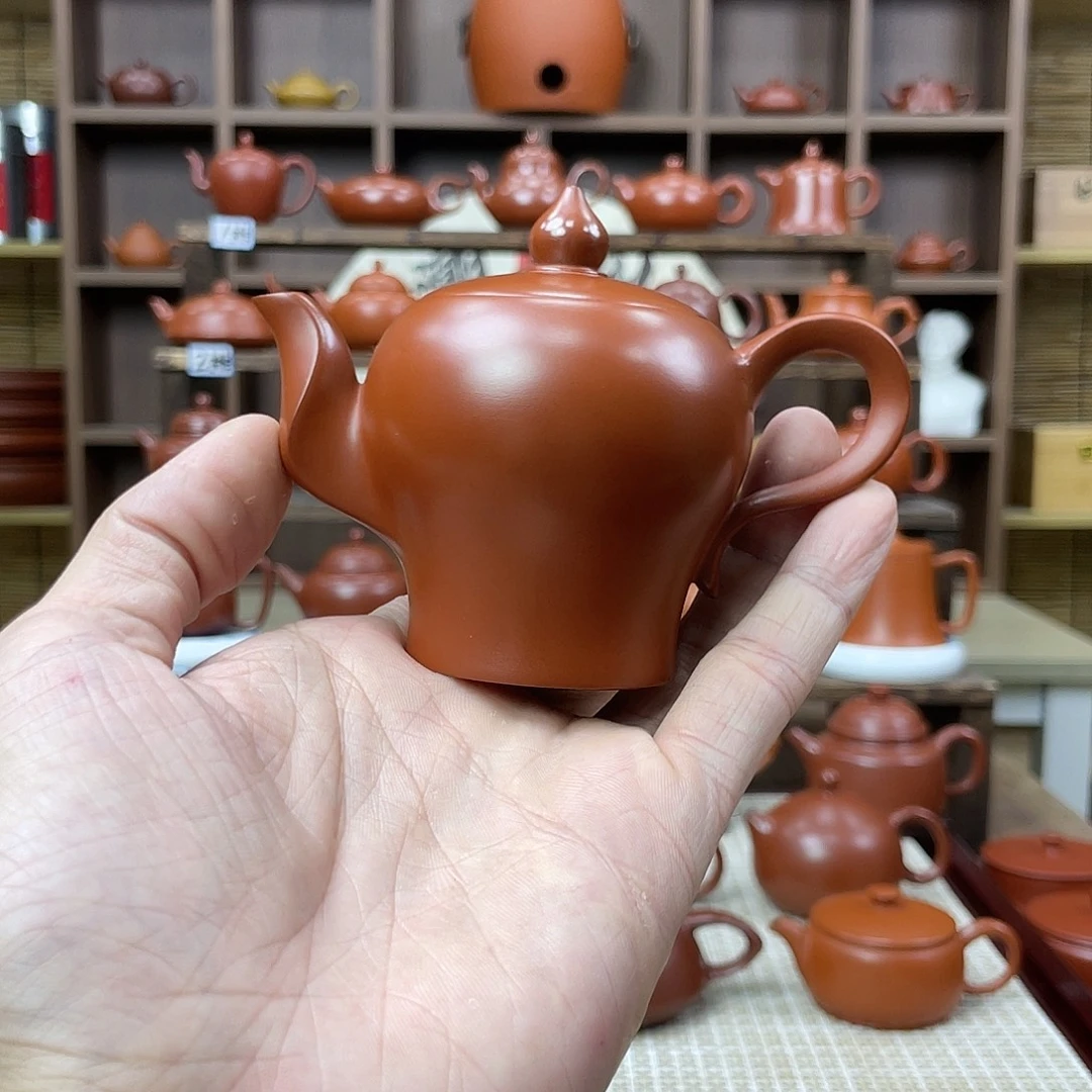 五***6茶壶紫砂潮州手拉壶朱泥霓裳