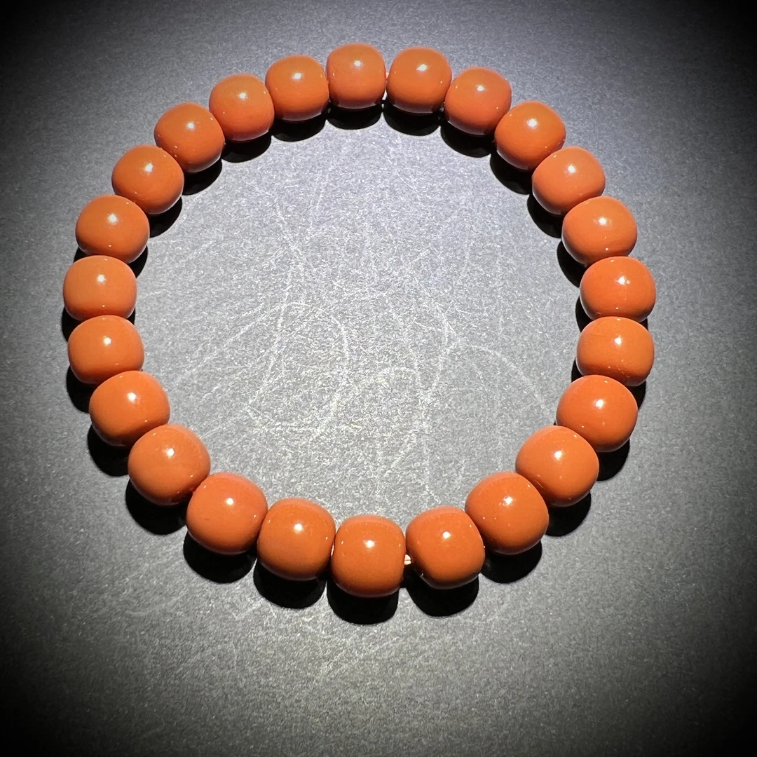 四九城收藏南红玛瑙牛血红老型手串男女同款