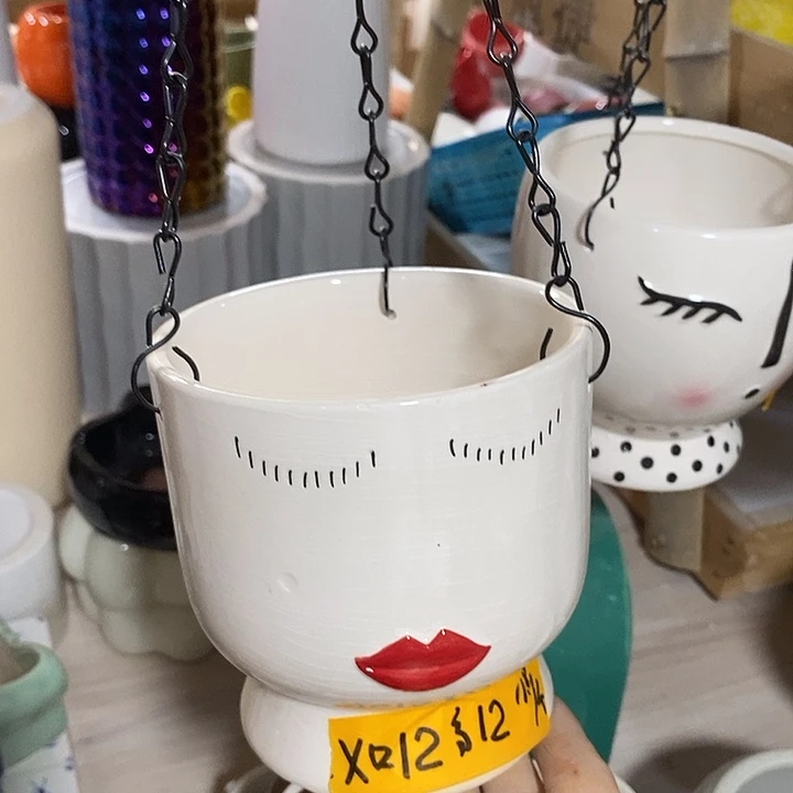 摆件陶陶盆有孔 瑕疵针孔漏釉介意勿拍外口 12外高12