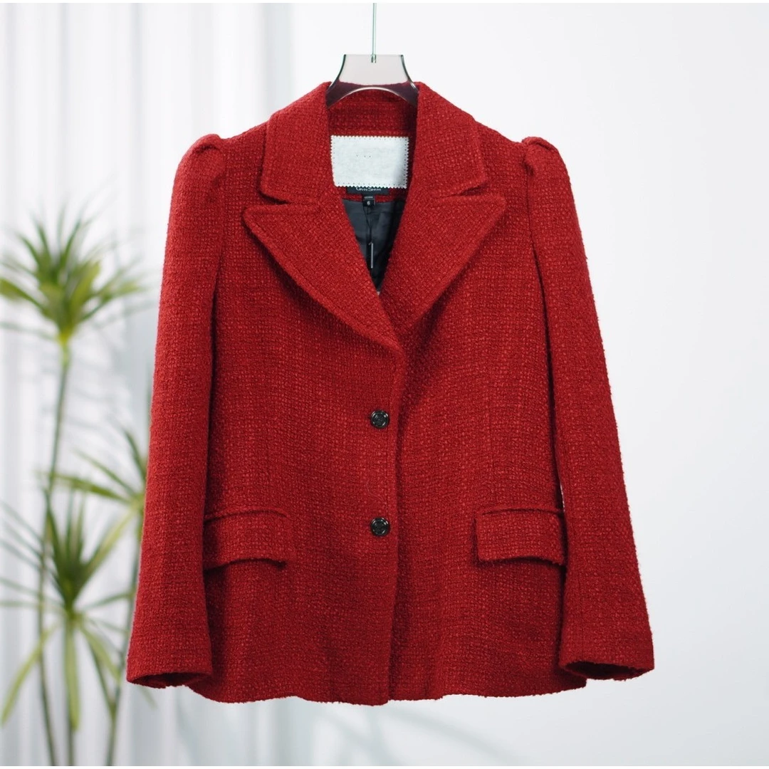 巨系列   F801 女装秋冬通勤小香西装外套红色M56B2201