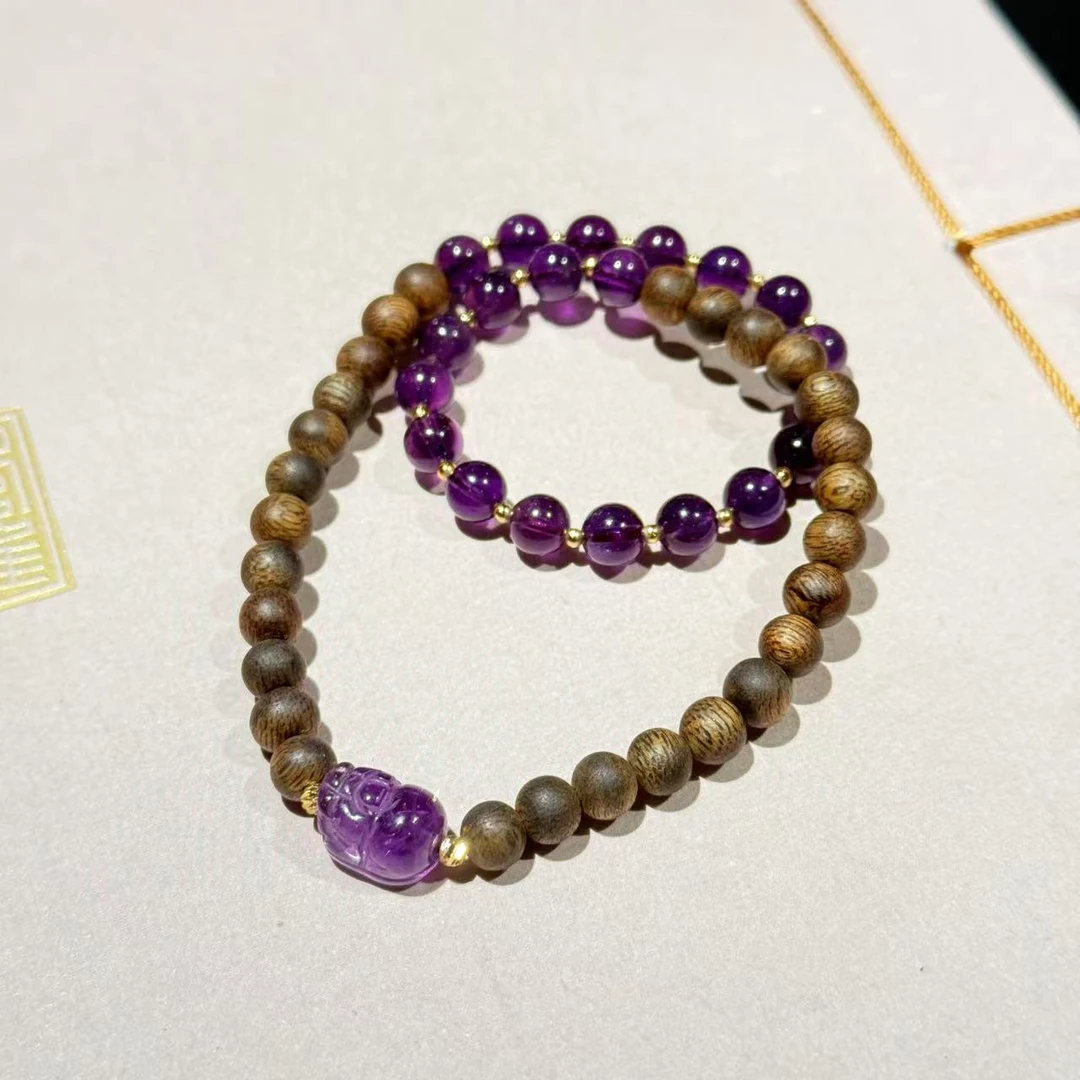 沉香【紫气东来】奇楠沉香手串双圈安神静心佩戴送礼贵气高级节日