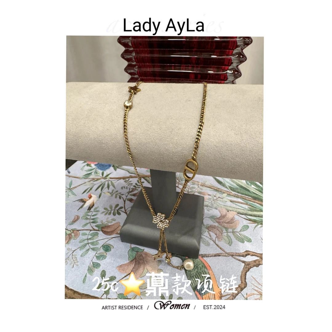 铜合金项链 CD花花五角星轻奢时尚项链AL1209