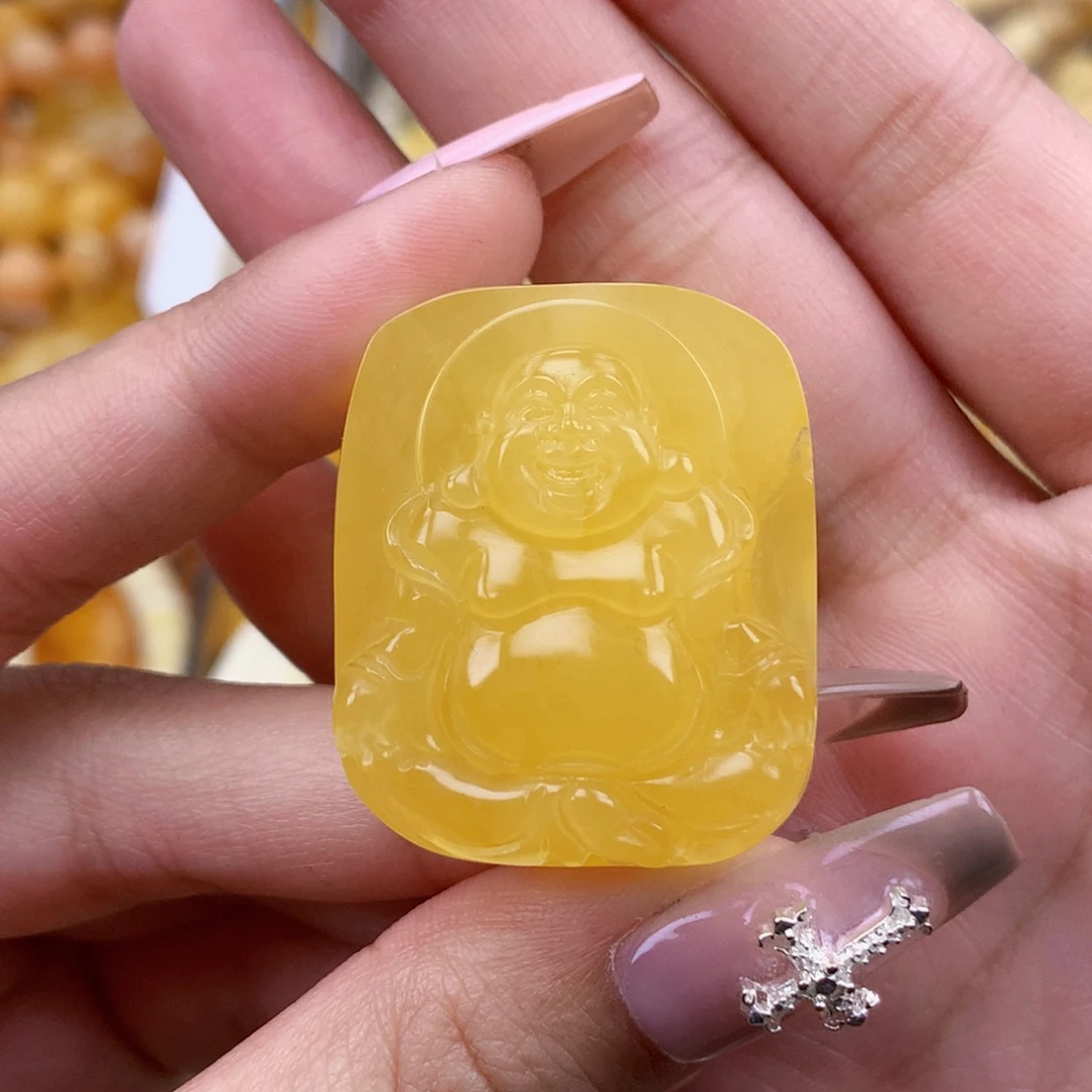 琥珀未镶嵌珠宝奇石33*27*12 佛公
