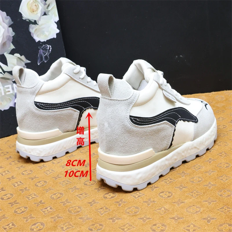 2025新款德训鞋女8-10cm内增高老爹鞋女厚底阿甘小白鞋休闲运动鞋