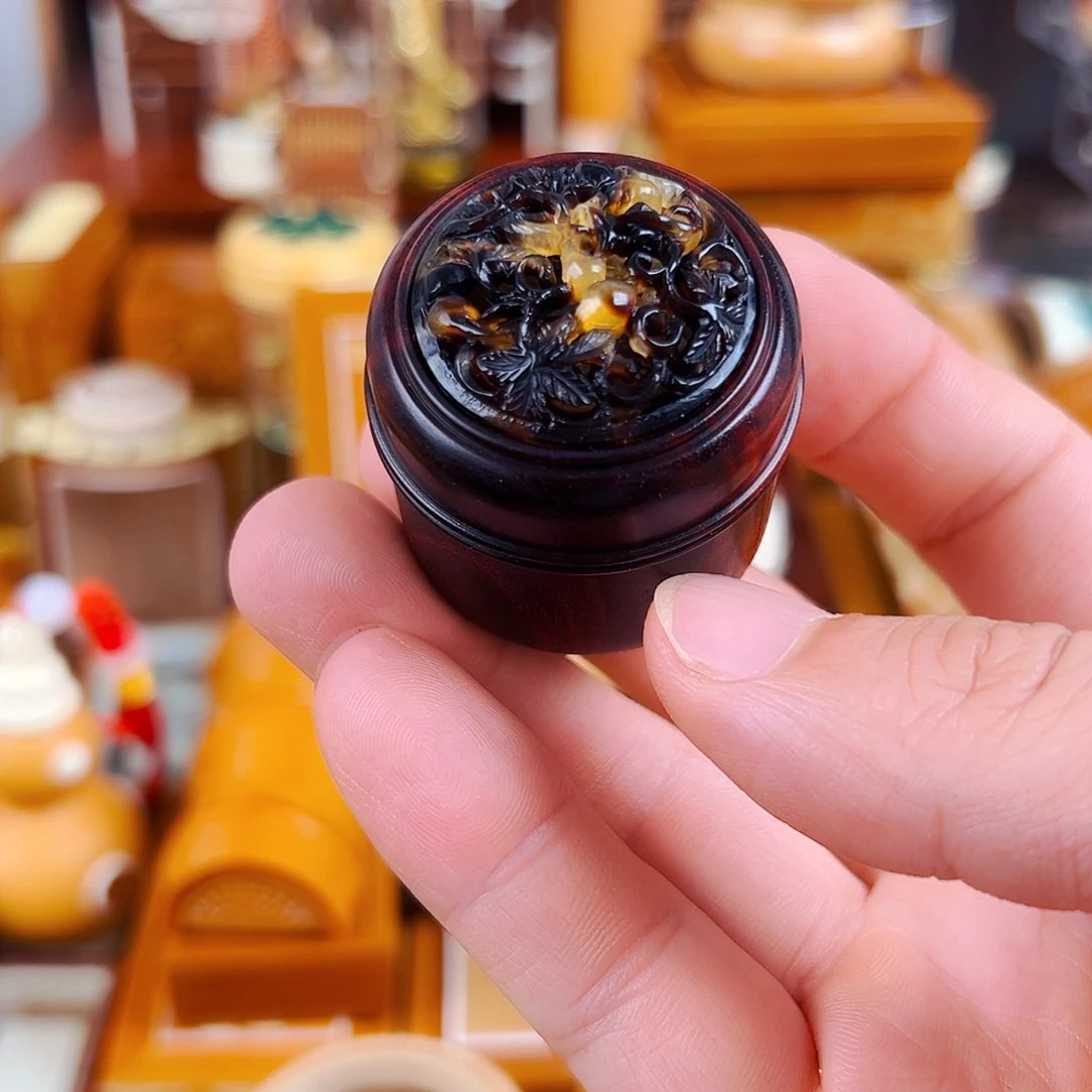 竹福利小叶紫檀竹林罐+竹蛉