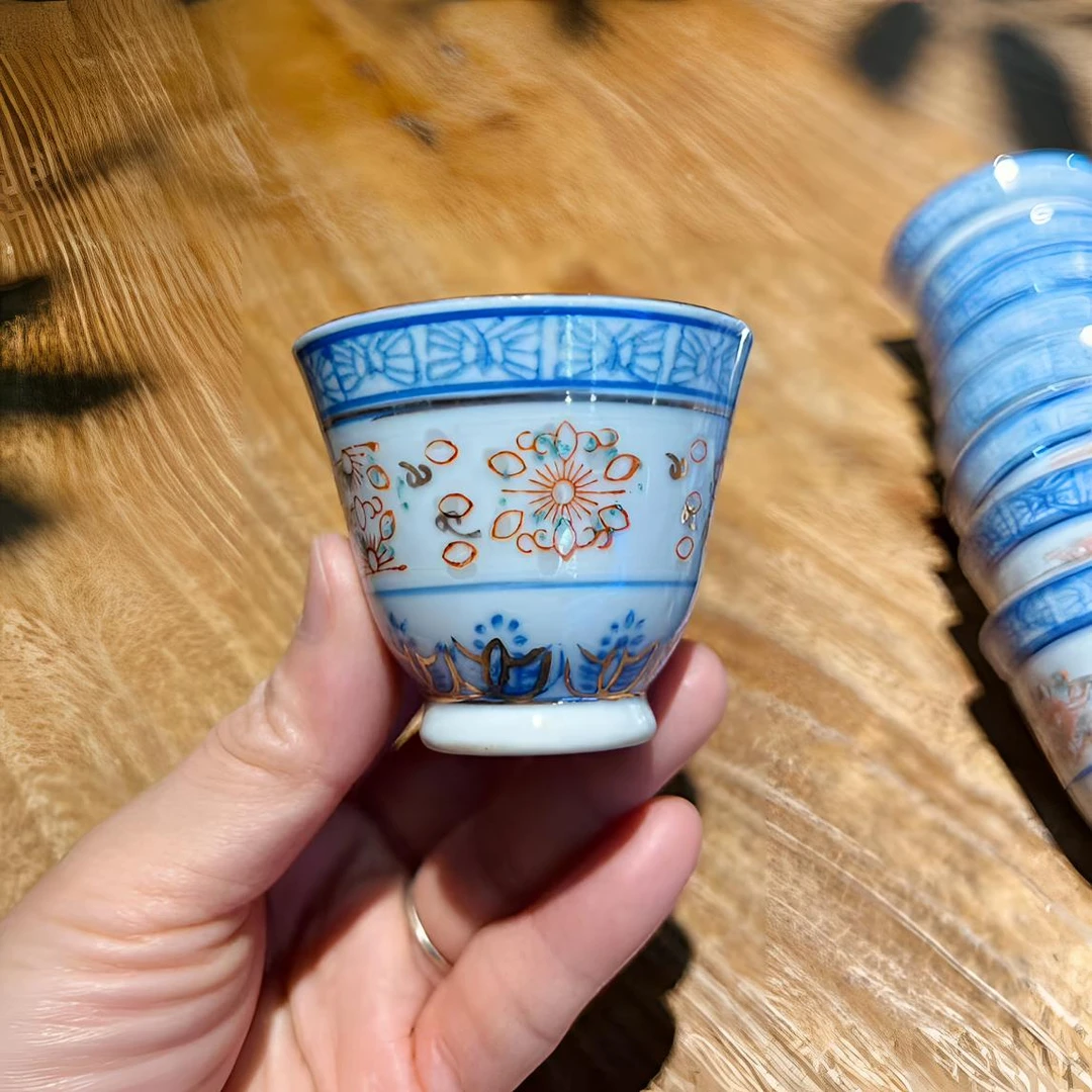 复古陶瓷加彩描金青花玲珑珐琅彩主人杯单杯茶具美丽杯聚香杯茶杯