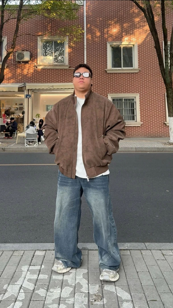 DALANGMAX陈达浪大码男装冬季新款港风加厚加绒保暖宽松夹克外套