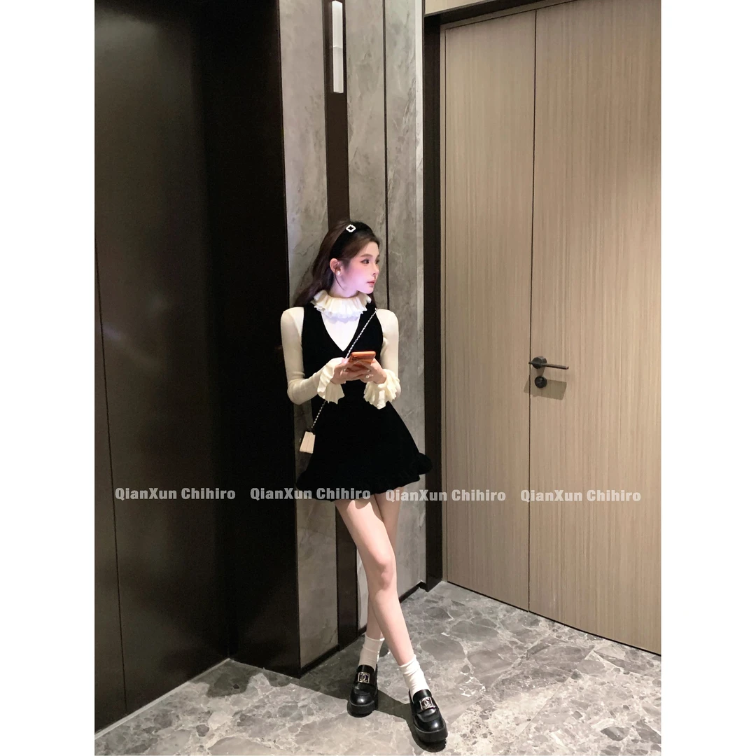 「极简小黑裙」秋季时尚气质百搭洋气轻奢设计感连衣裙QXQ5LYQ7409A