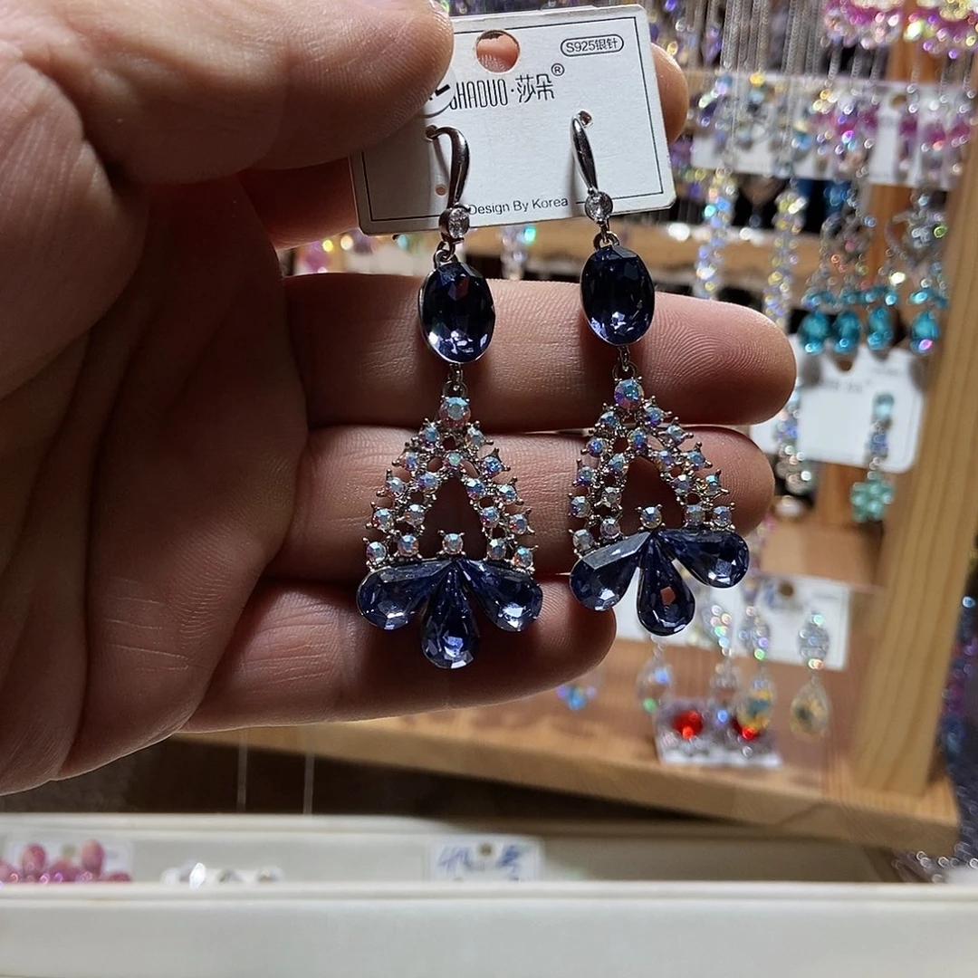 大理石铁合金耳环