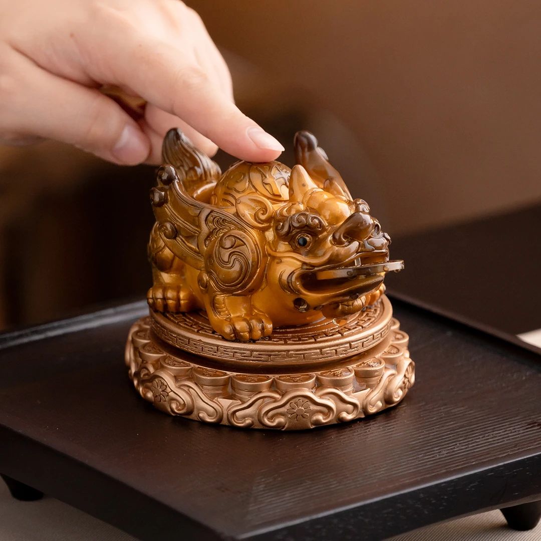 变色茶宠摆件精品可养旋转貔貅茶台茶盘摆件茶玩茶道配件高档饰品