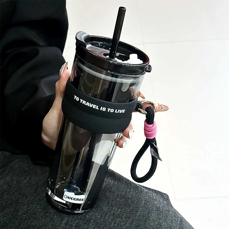 Gucgres爆款2025新款高颜值新款咖啡杯女ins玻璃杯大容量水杯子