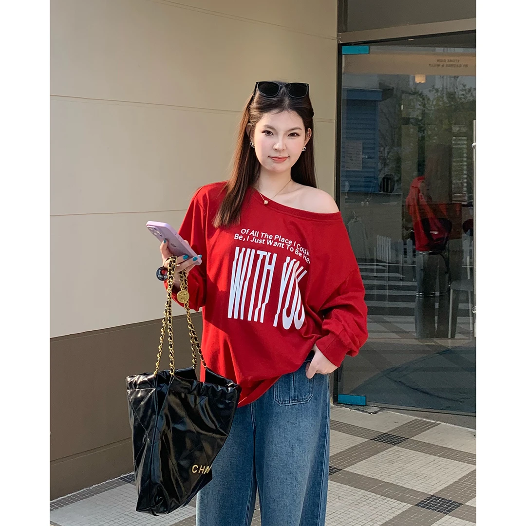 QC宣宣【四季钟情】微胖大码女春夏时尚百搭印花休闲T恤 ZY502Q03