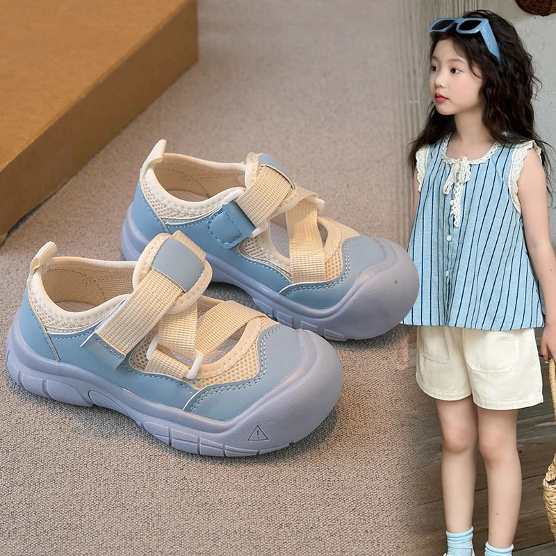 ABC 儿童运动凉鞋2025夏季新款女童镂空运动鞋男童透气网布鞋