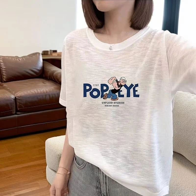 竹节棉短袖T恤女夏新款大码女款舒适休闲宽松显瘦潮流百搭上衣