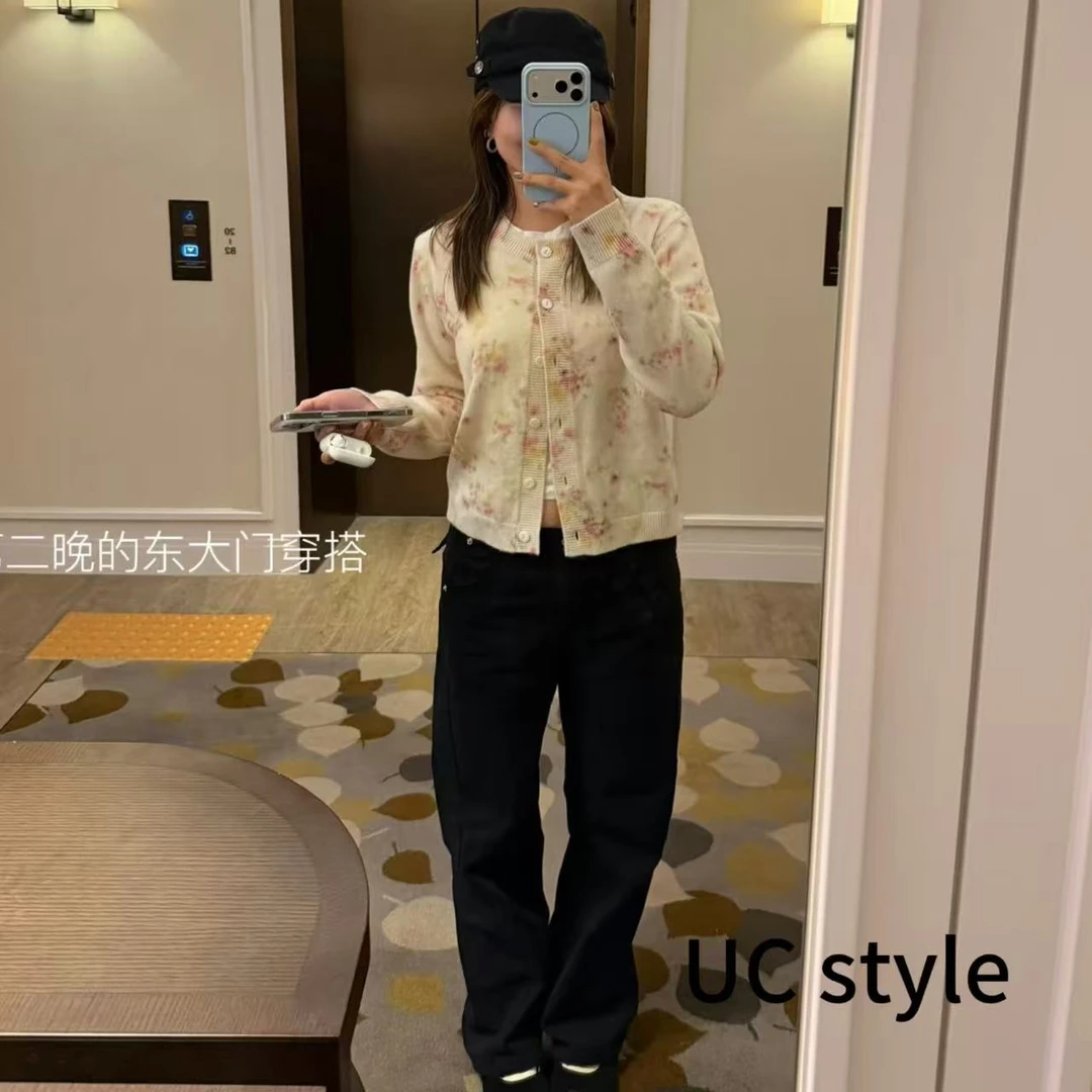 【UCSTYLE】FG25S168'浪漫樱花’100羊毛建议干洗针织开衫主播穿S码