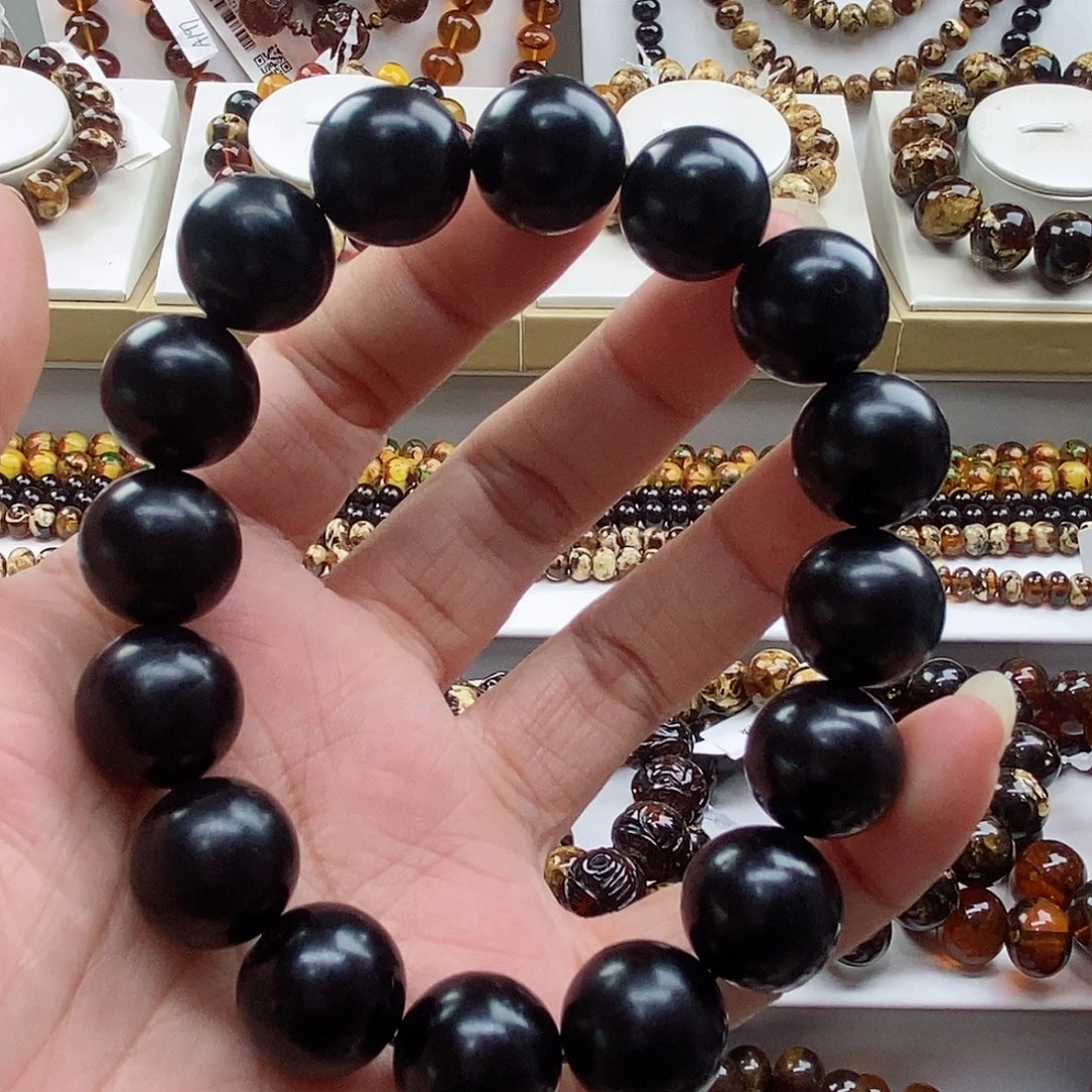 琥珀未镶嵌裸石煤精14