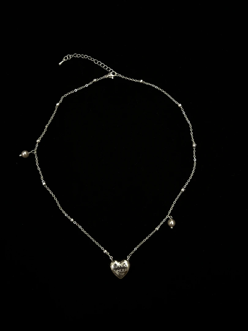 合金项链 少女爱心珍珠锁骨链项链