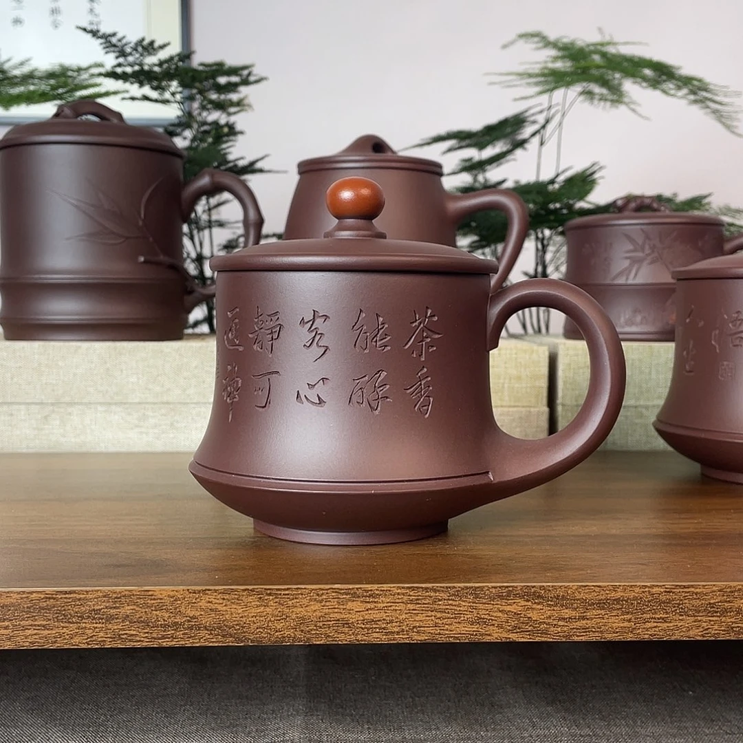 紫砂茶杯鸿运一帆风顺450cc