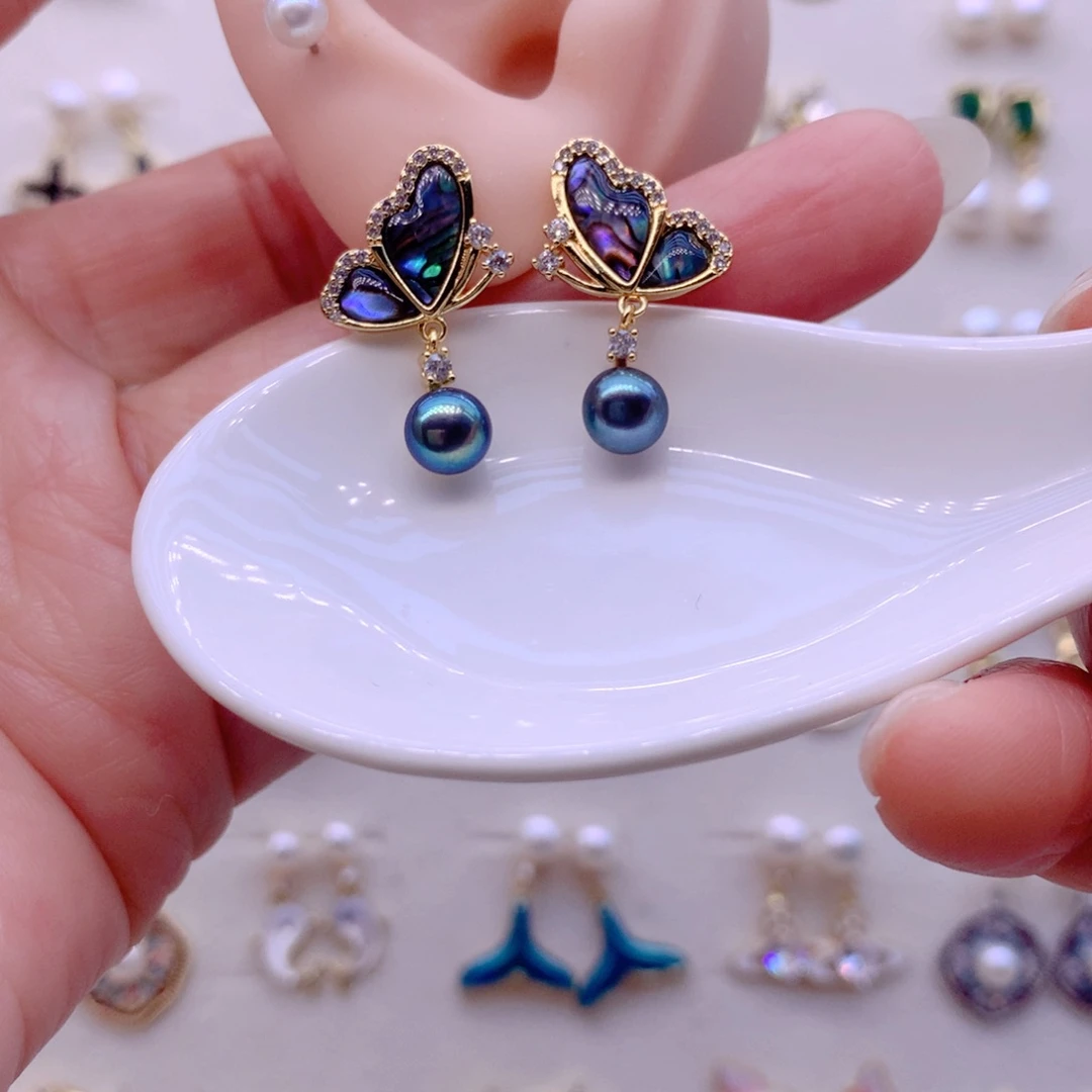 合金耳饰淡水珍珠