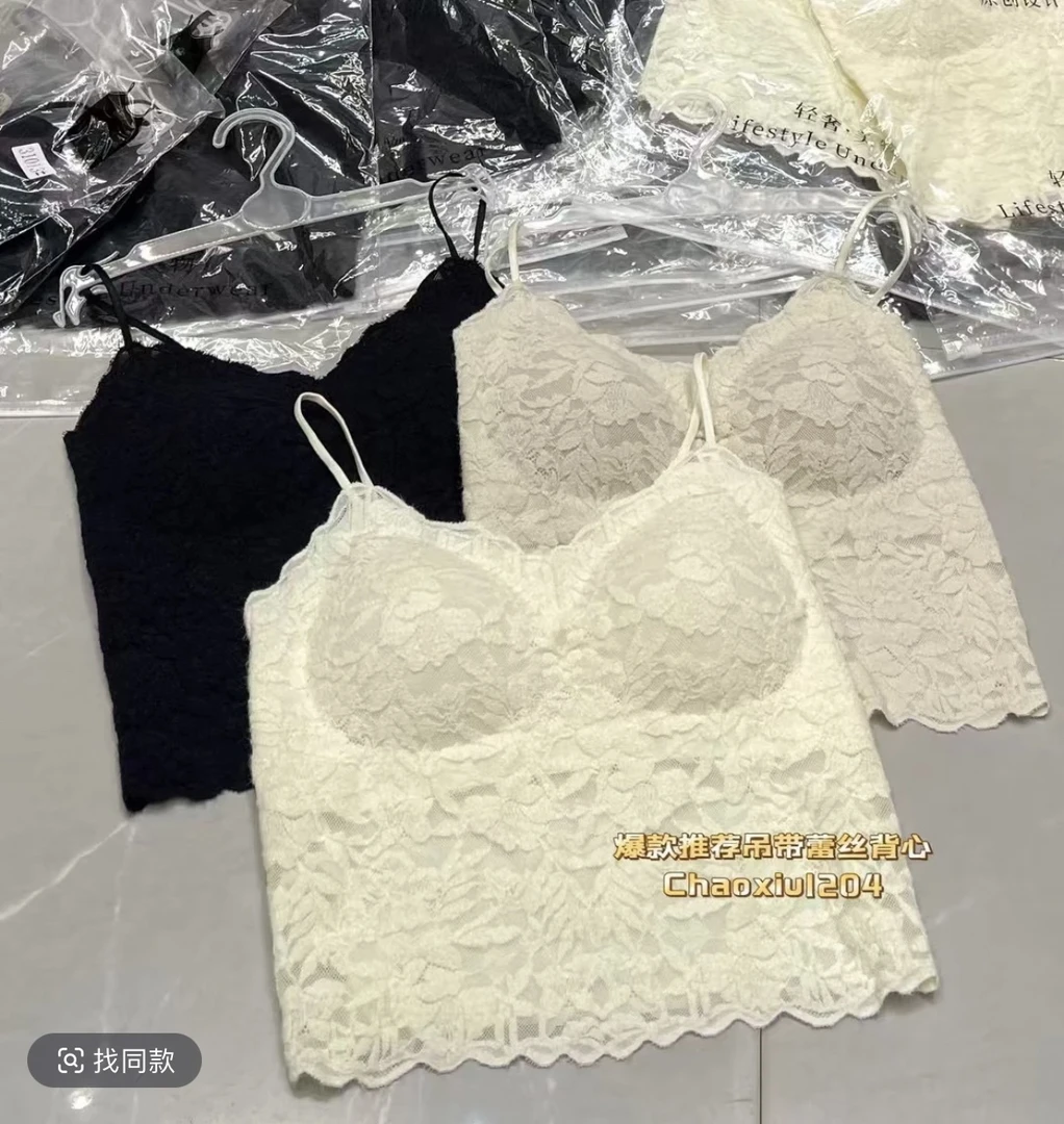 常规修身型吊带蕾丝胸垫内搭背心舒适百搭内搭内衣潮流夏季美背