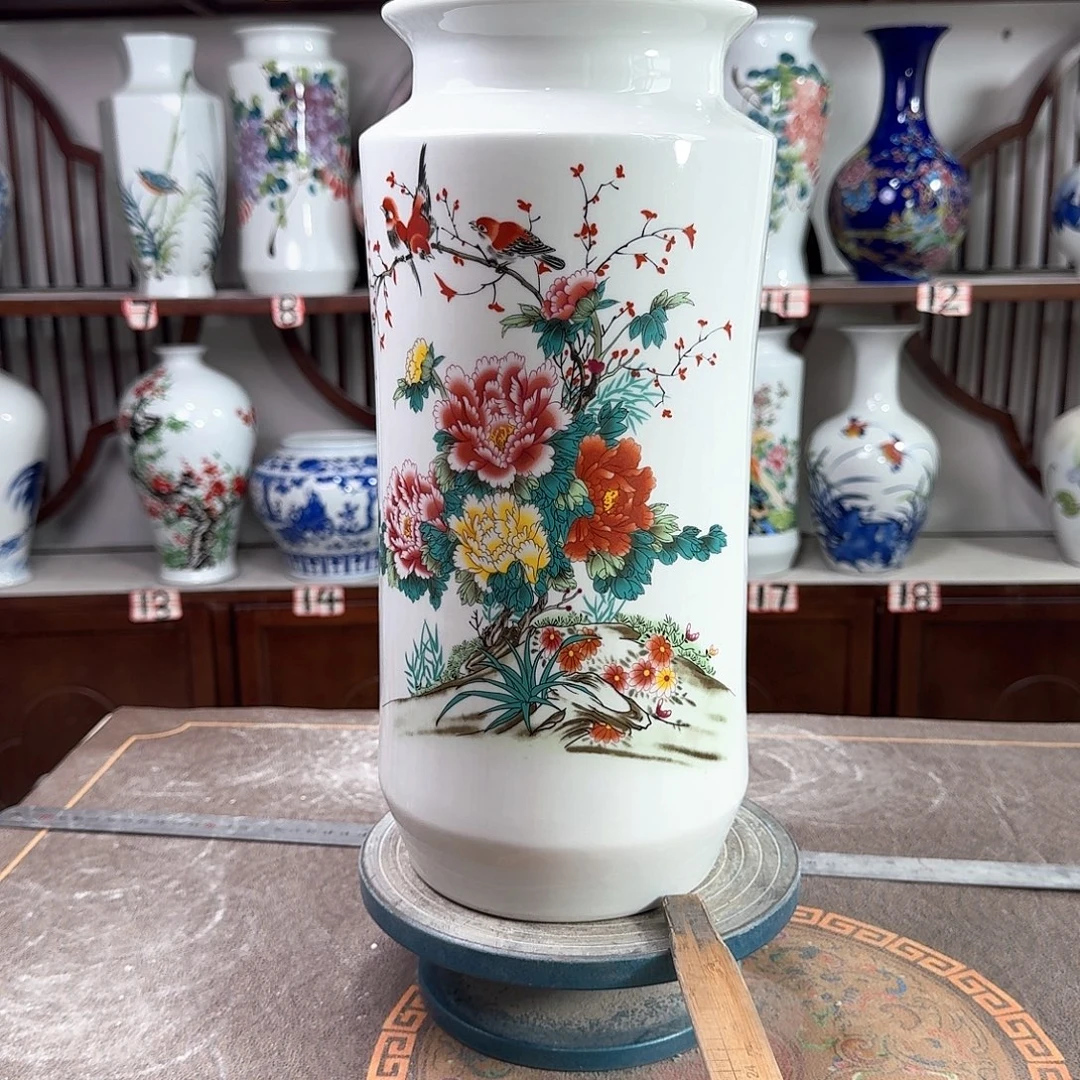 摆件陶景德镇陶瓷书牡丹