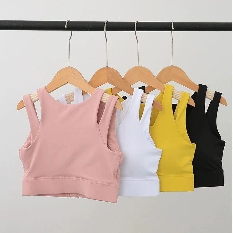 女款健身瑜伽背心高强度裸感一体式舒适显瘦时尚运动跑步文胸背心