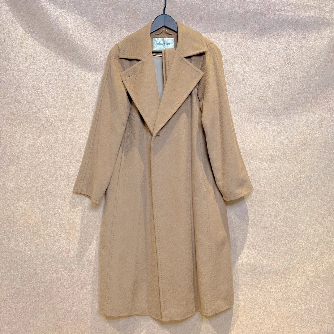 99新 MaxMara 纯色腰带细节大衣外套  棕色  38码 含腰带