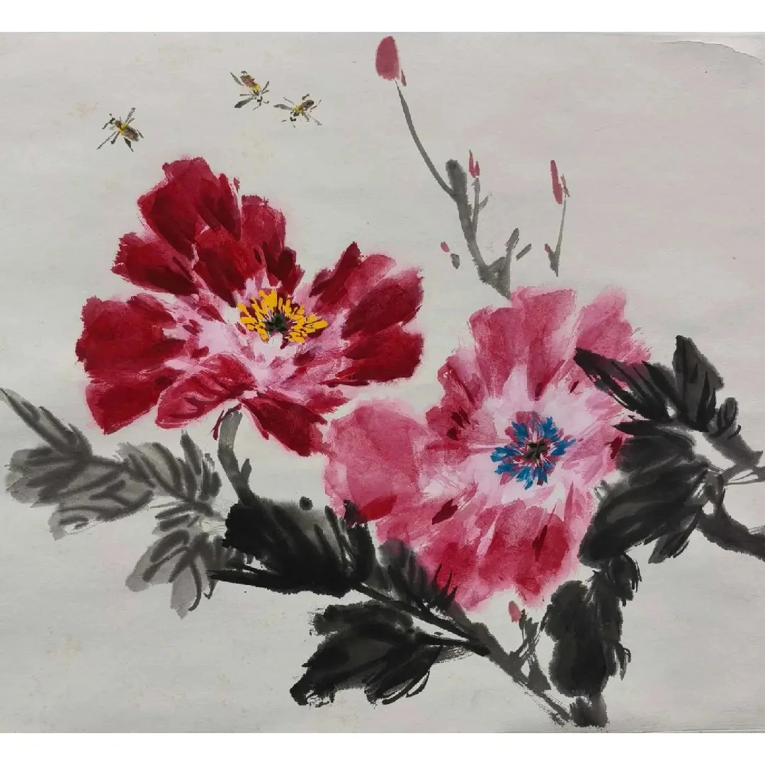 yd7-099《牡丹》33*42（1.3平尺）纸本立轴