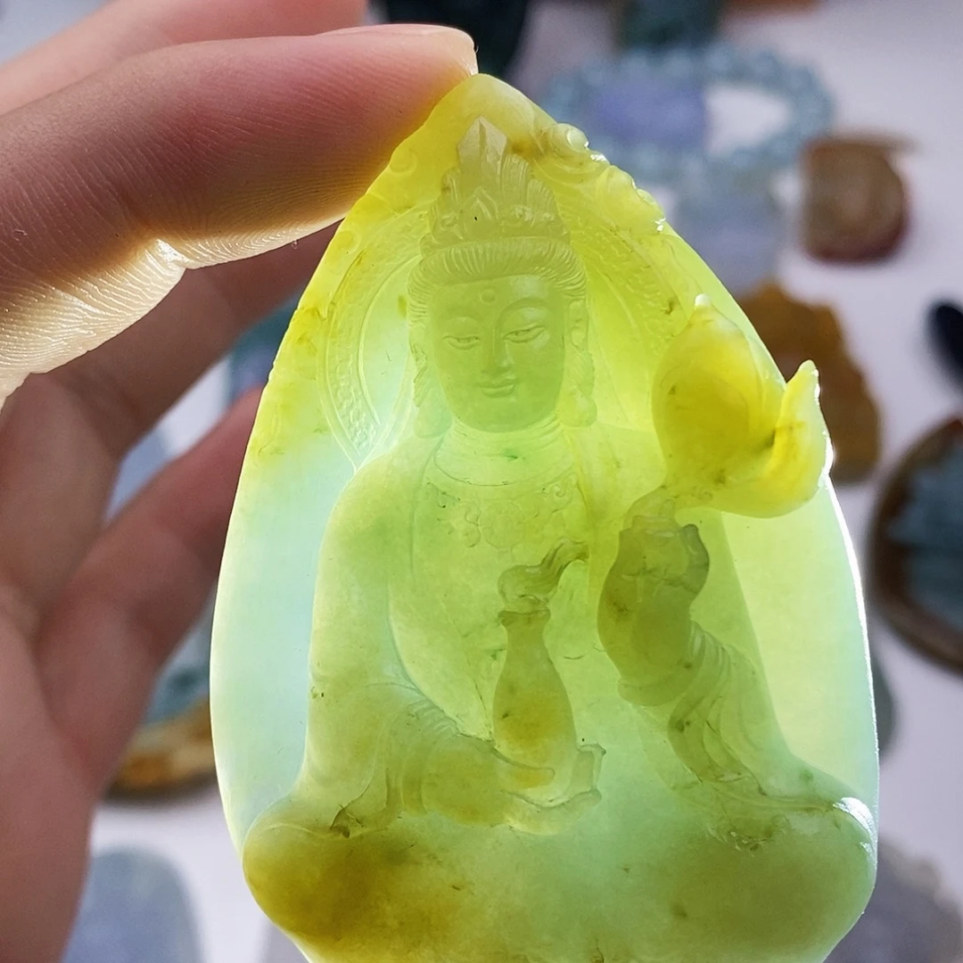 定制翡翠未镶嵌翡翠素衣观音