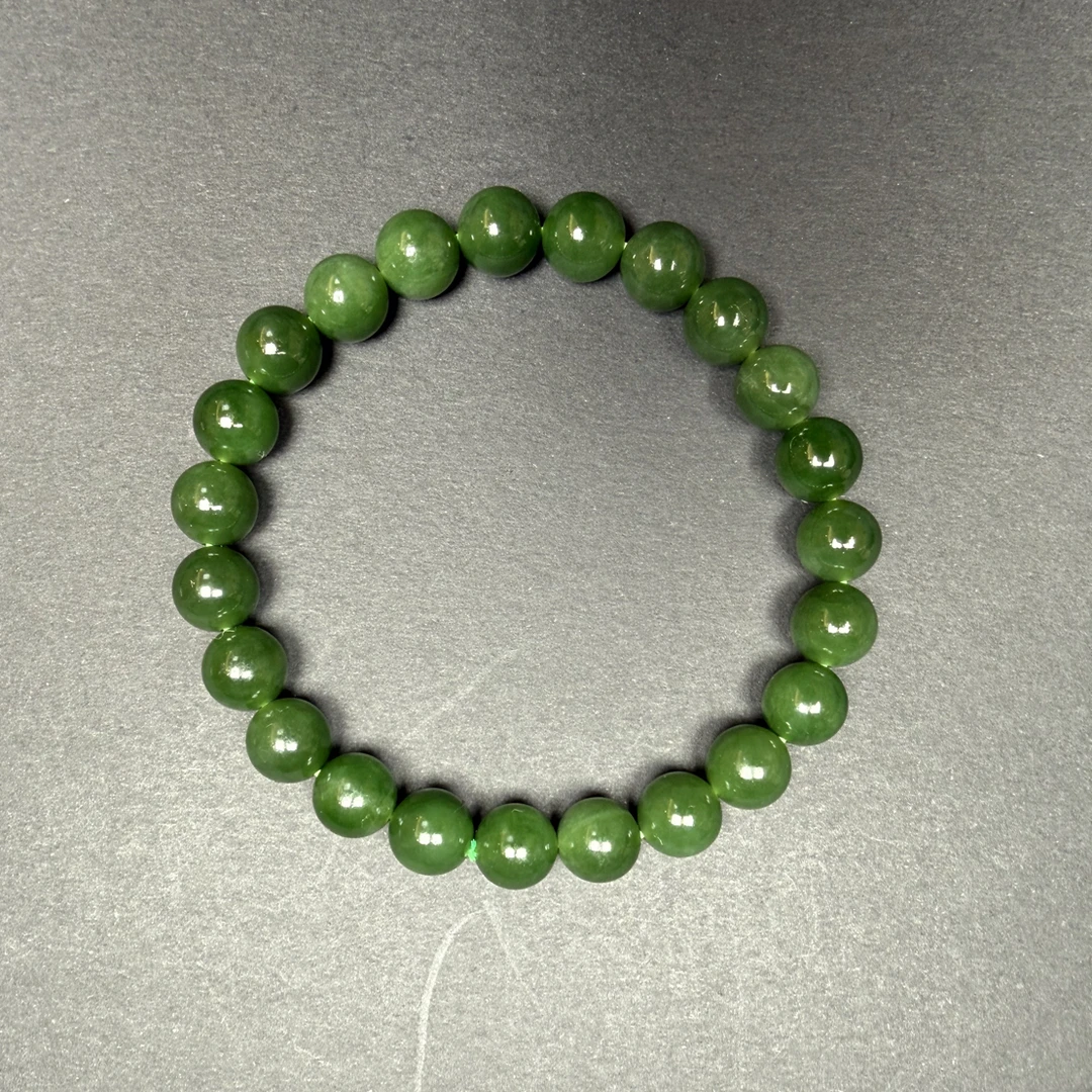 卡8mm碧玉微黑点天然和田玉圆珠手串精美轻奢多样性发货拍一发一