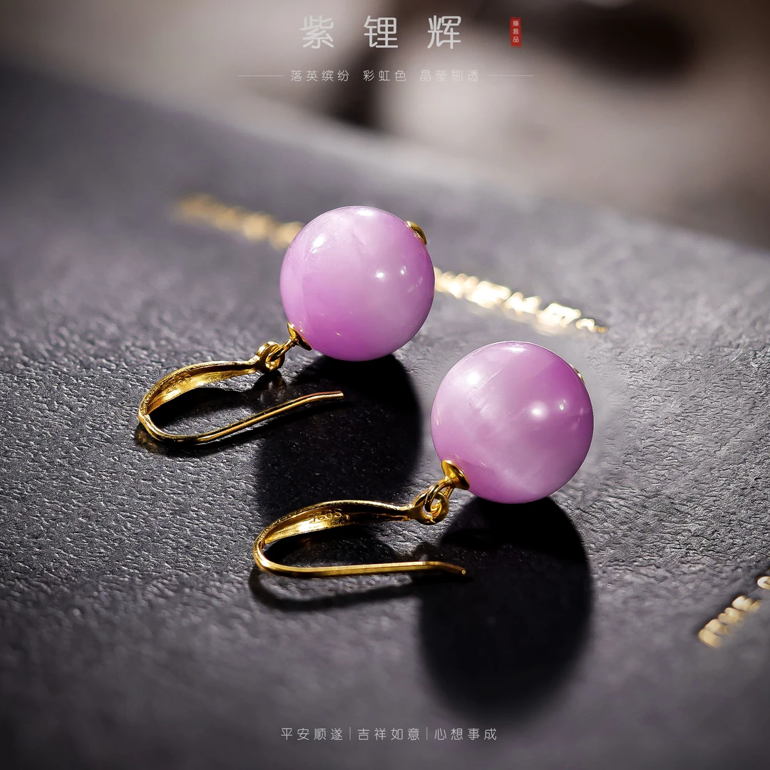 【李哥推荐】925银紫锂辉耳坠12m左右@ZY40303033@